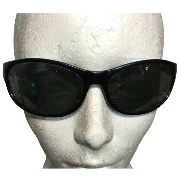 Blade Black Wraparound Sunglasses Smoke Lenses Eye Logo 0501057 Y2K - Picture 6 of 8